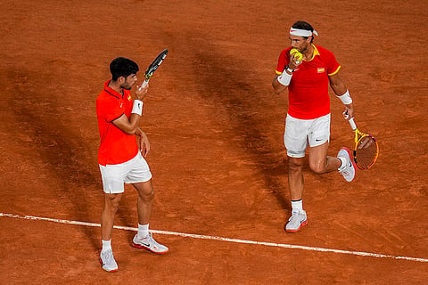 Carlos Alcaraz and Rafael Nadal  compete against Austin Krajicek and Rajeev Ram 